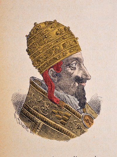 Ritratto di Papa Alessandro VIII (Alexander o Alessandro) (1689-1691), 1898 (incisione con colorazione successiva) da Italian School